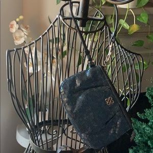 Authentic Coach Navy Sequined  wristlet